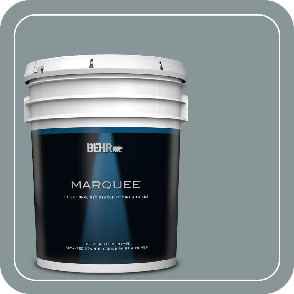 BEHR MARQUEE 5 gal. #PPU12-15 Atmospheric Satin Enamel Exterior Paint & Primer