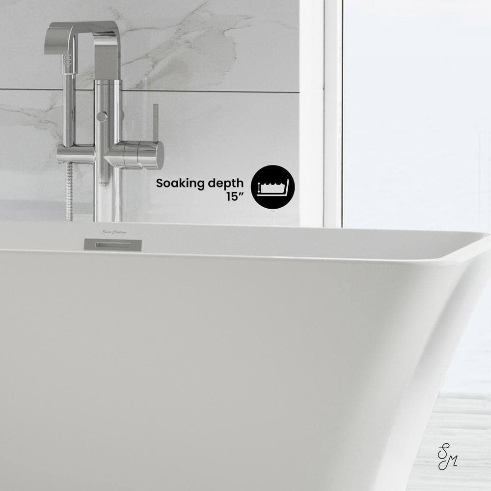 Swiss Madison St Tropez Acrylic FlatBottom Non-Whirlpool Freestanding Rectangular Soaking Bathtub (4)