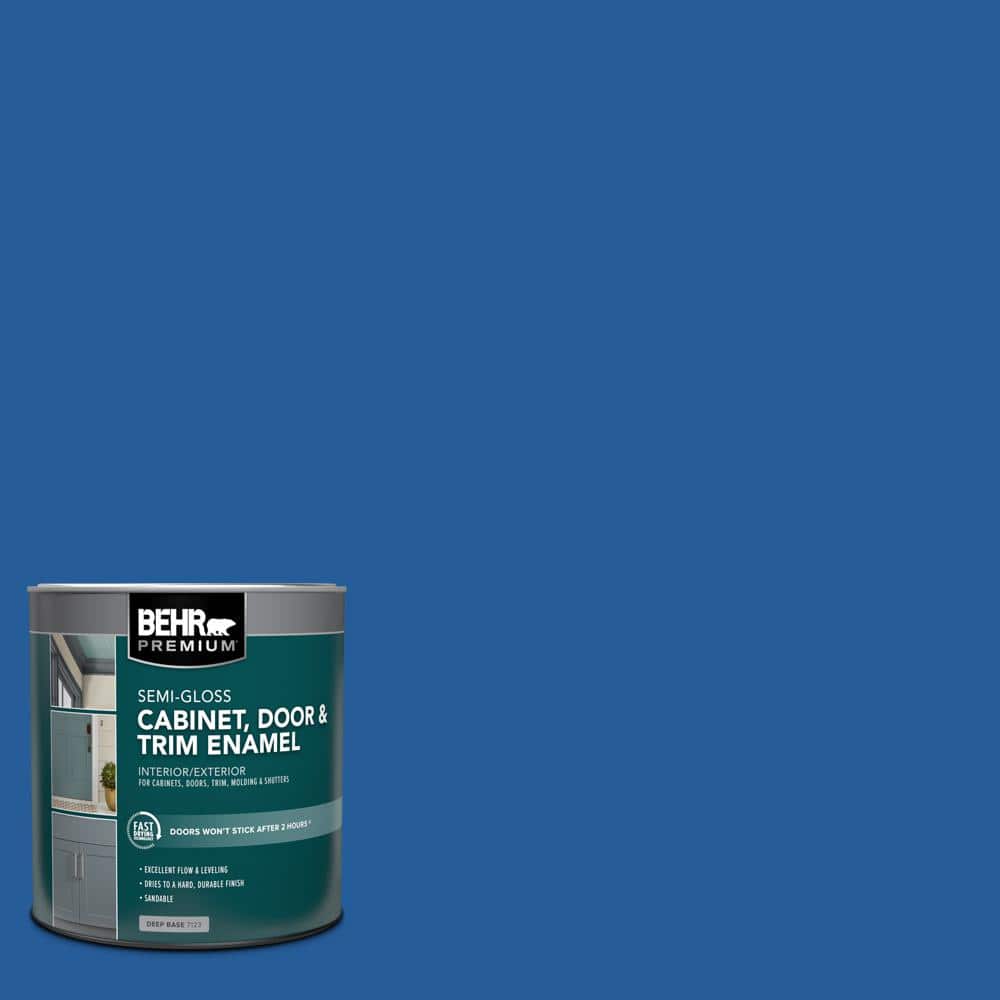 BEHR PREMIUM 1 qt. #P510-7 Beacon Blue Semi-Gloss Enamel Interior/Exterior Cabinet, Door & Trim Paint (1)
