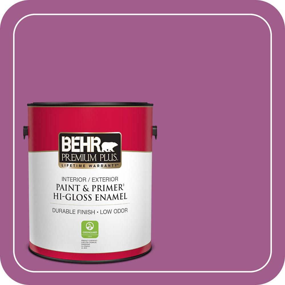 BEHR PREMIUM PLUS 1 gal. #P110-6 Wild Berry Hi-Gloss Enamel Interior/Exterior Paint & Primer (1)