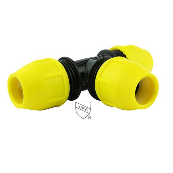 HOME-FLEX 3/4 in. IPS DR 11 Underground Yellow Poly Gas Pipe Tee (2)