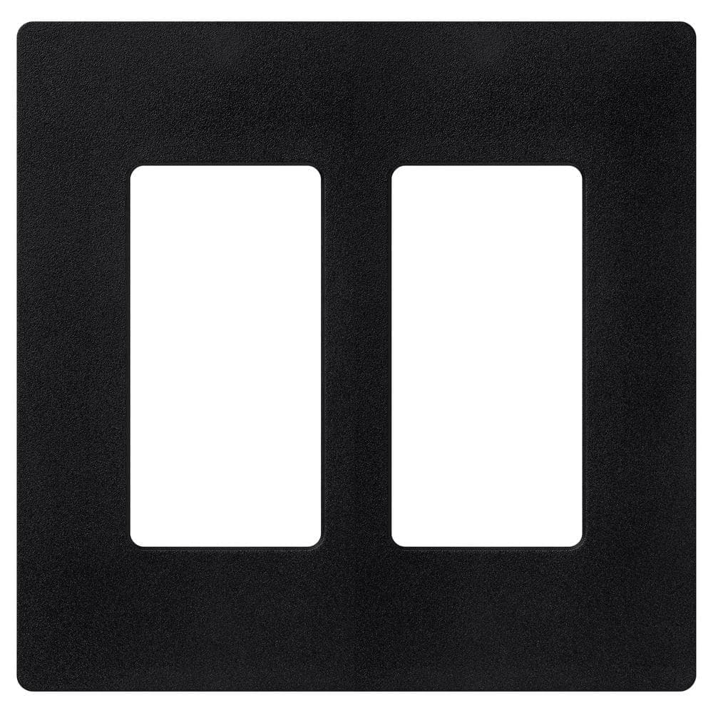 Lutron Claro 2 Gang Wall Plate for Decorator/Rocker Switches, Satin, Midnight (SC-2-MN) (1-Pack)
