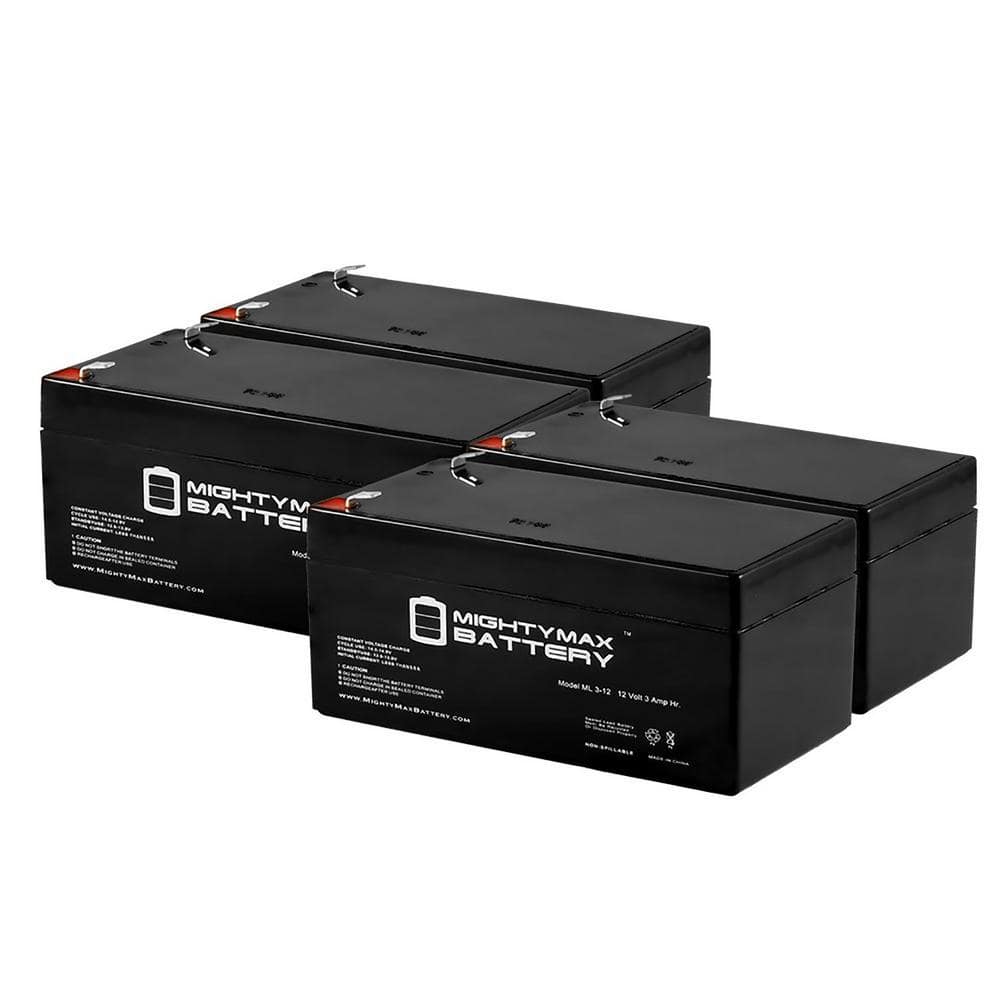 MIGHTY MAX BATTERY ML3-12 BATTERY FOR WP3-12 Backup 12-Volt 3. 4AH-4 Pack (1)