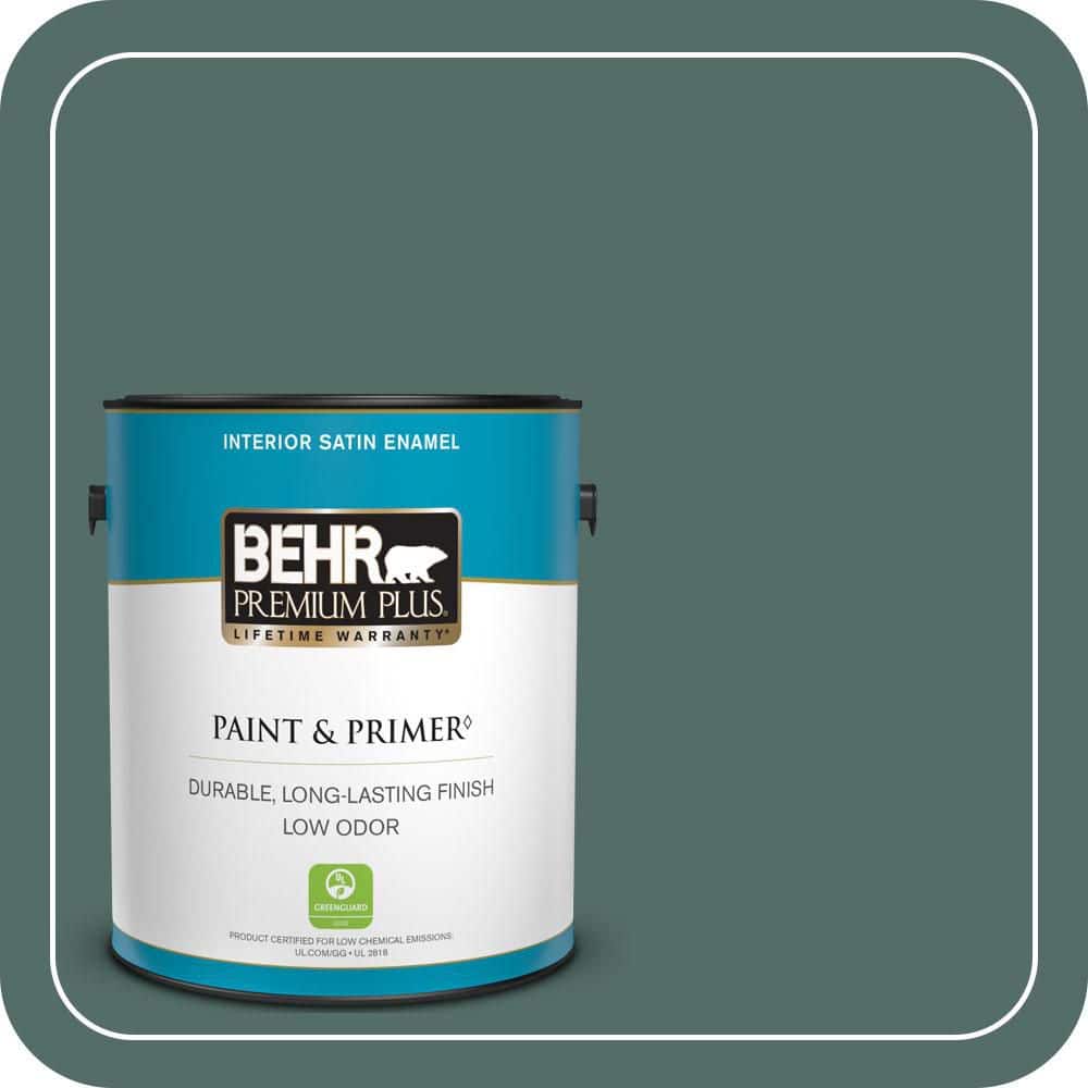 BEHR PREMIUM PLUS 1 gal. #MQ6-39 Chelsea Garden Satin Enamel Low Odor Interior Paint & Primer