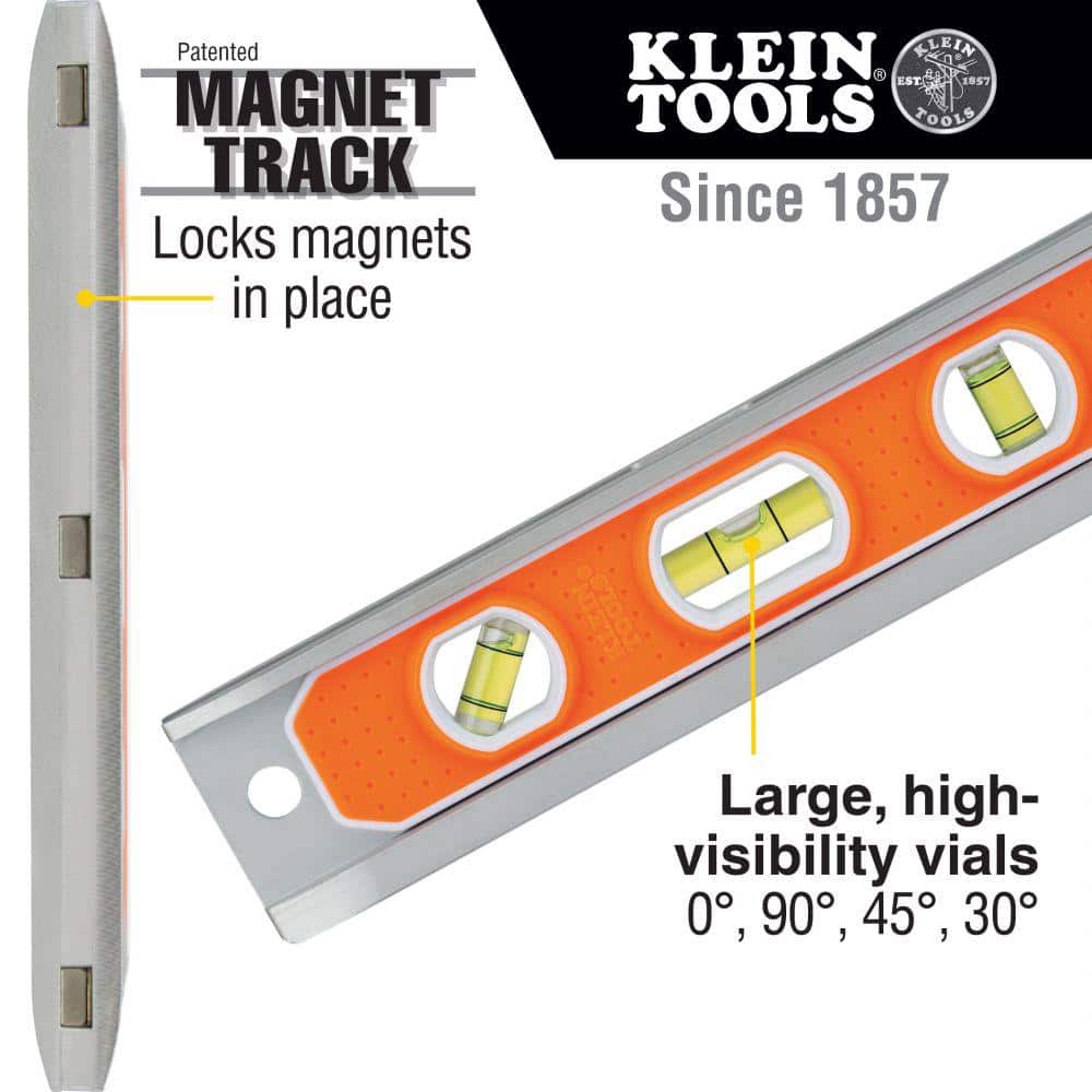 Klein Tools 9 in. Aluminum Torpedo Level with Rare Earth Magnet (2)