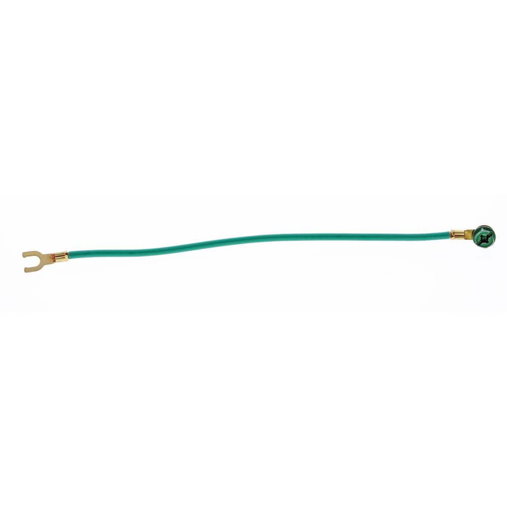 IDEAL 8 in. Grounding Pigtail 12 AWG Green Stranded Wire with #10 Fork/#10 Ring and Screw (25 per Bag) (1)