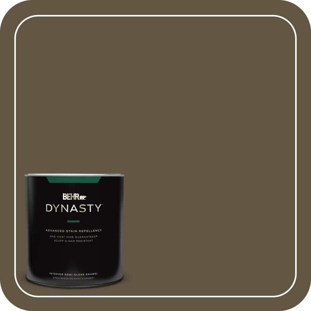 BEHR DYNASTY 1 qt. #S-H-750 Mountain Trail Semi-Gloss Enamel Interior Stain-Blocking Paint and Primer