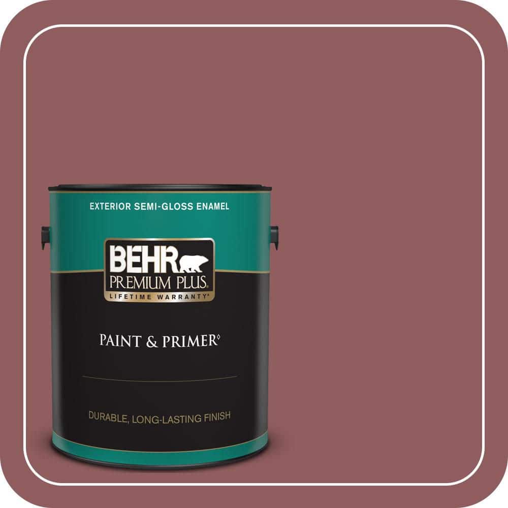 BEHR PREMIUM PLUS 1 gal. #S130-6 Spiced Potpourri Semi-Gloss Enamel Exterior Paint & Primer