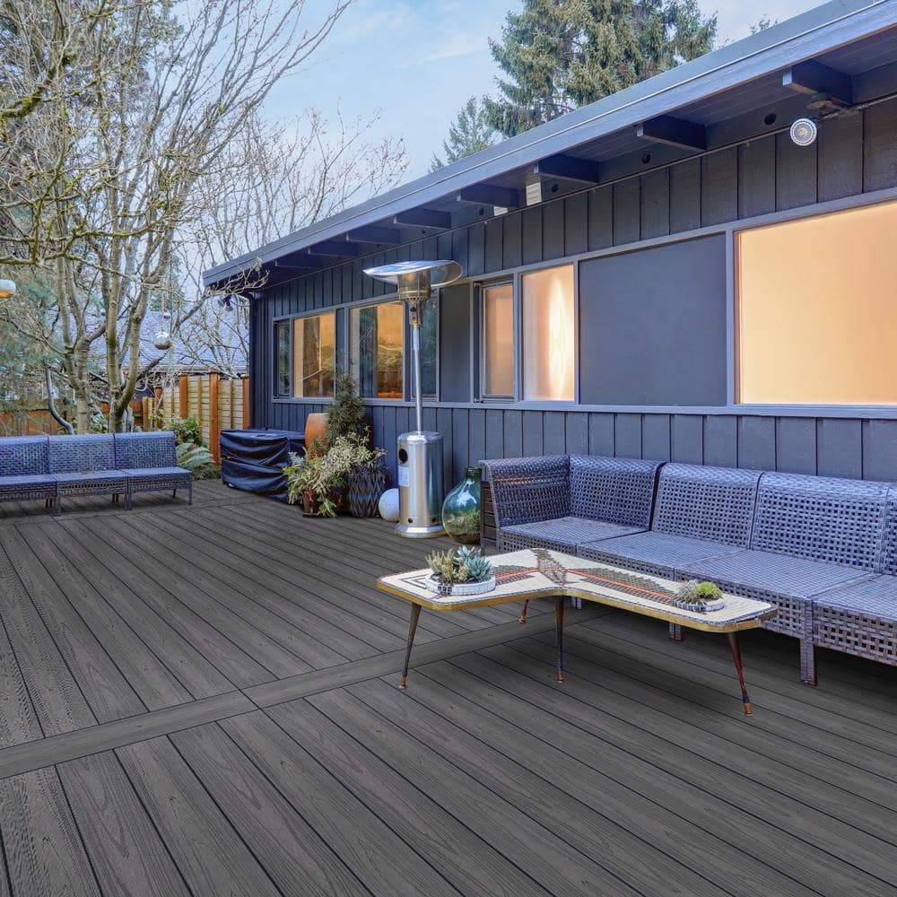 CREATIVE SURFACES 1 in. x 5.43 in. x 8 ft. Platinum Oak Composite Decking Boards (4 Planks) (2)