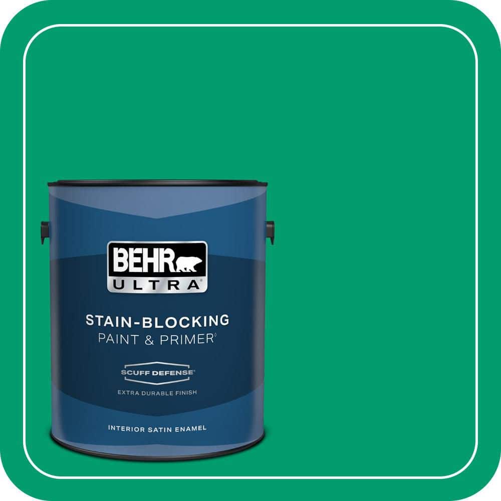 BEHR ULTRA 1 gal. #S-G-460 Mint Sprig Extra Durable Satin Enamel Interior Paint & Primer