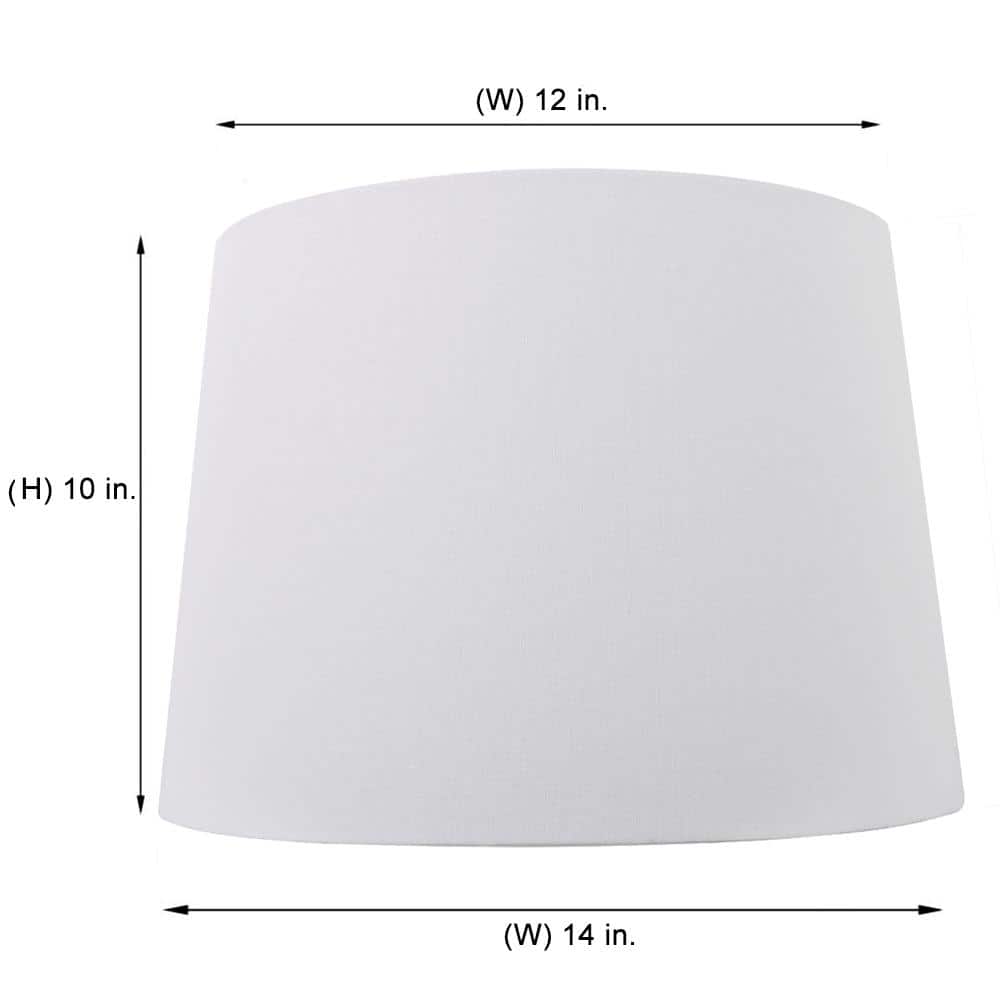 Hampton Bay Mix and Match 14 in. Dia x 10 in. H White Linen Blend Drum Replacement Table Lamp Shade (3)