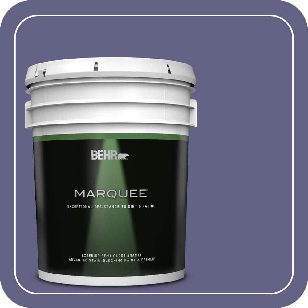 BEHR MARQUEE 5 gal. #640D-7 Pharaoh Purple Semi-Gloss Enamel Exterior Paint & Primer