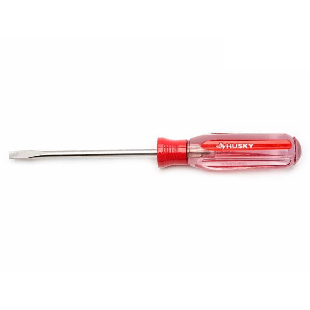 Husky 3/16 in. x 4 in. Round Shaft Cabinet Tip Slotted Screwdriver (1)