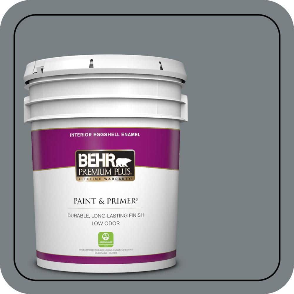 BEHR PREMIUM PLUS 5 gal. #N450-5 Intergalactic Eggshell Enamel Low Odor Interior Paint & Primer (1)