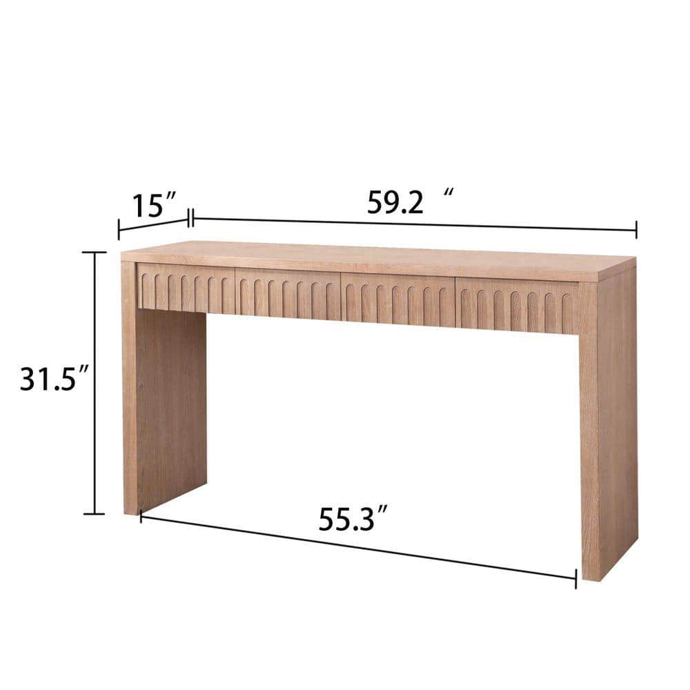 COWLOWN 59.2 in. W x 15 in. D x 31.5 in. H Bathroom Brown Linen Cabinet (2)