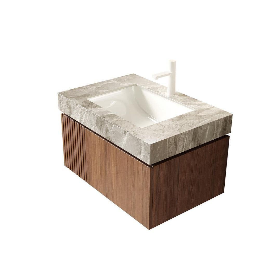 LIVACA 30 in. Drop-In Sink Bathroom Sink in Light Gray with Sintered Stone Countertop and Ceramic Basin (3)