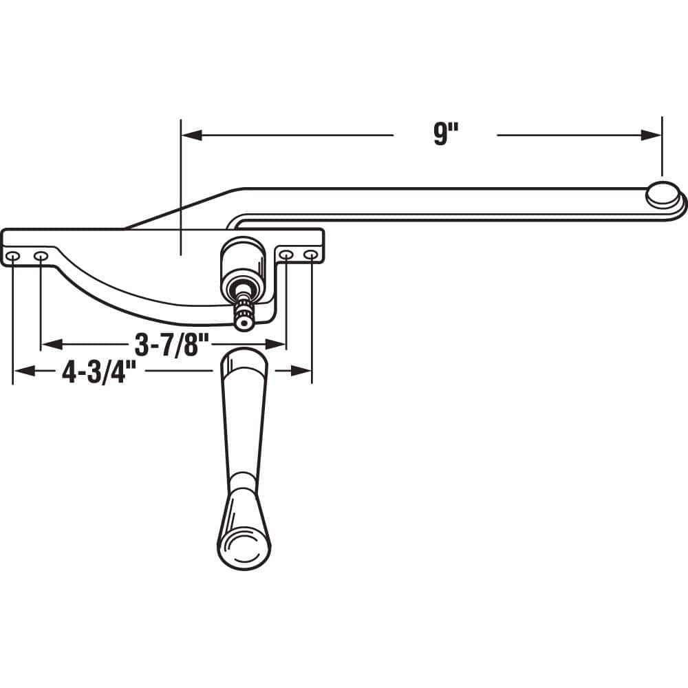 Prime-Line 9 in., White Diecast, Casement Operator, Left Hand, Teardrop Type (2)