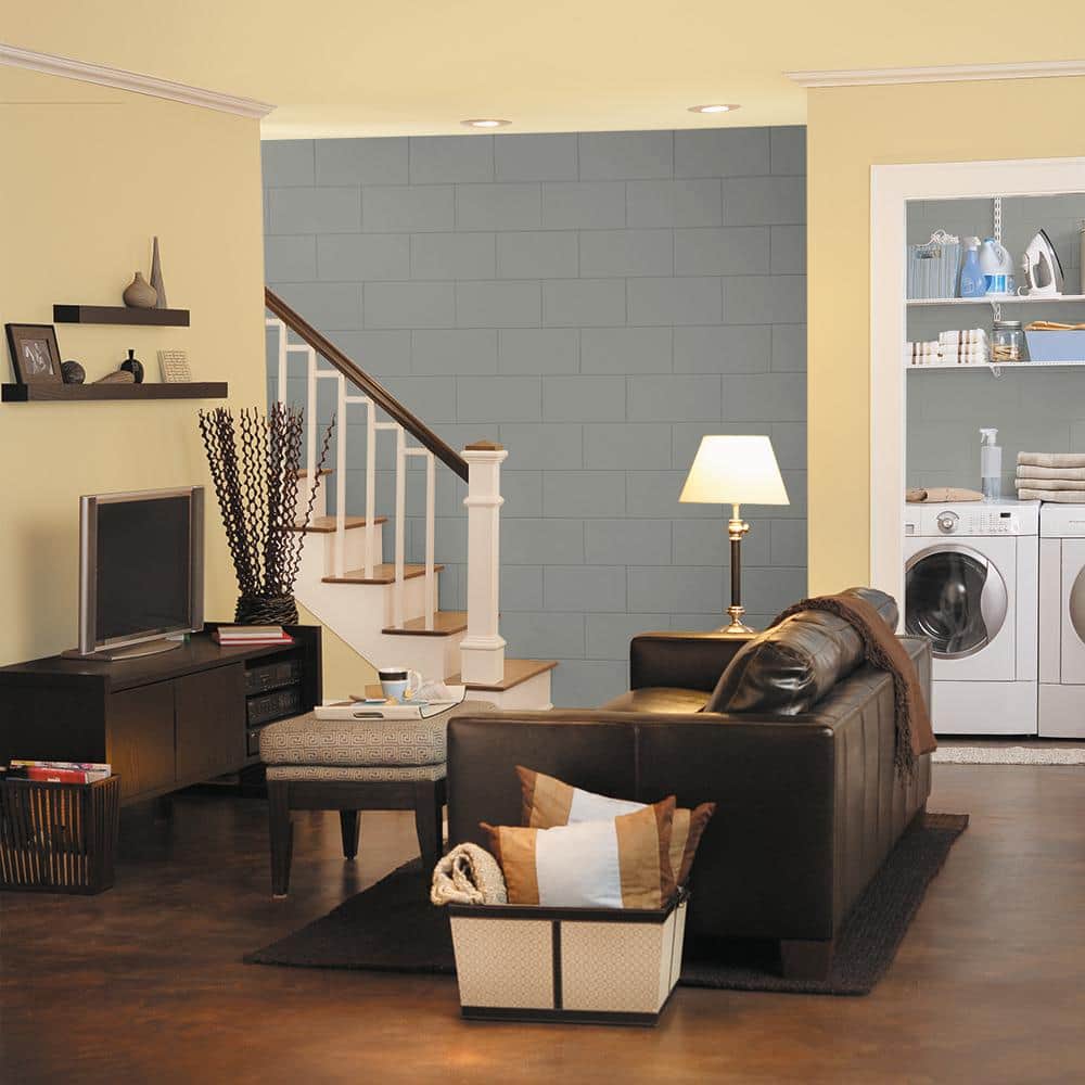BEHR PREMIUM 1 gal. #876 Basement Gray Flat Interior/Exterior Dry Plus Basement & Masonry Waterproofer (3)