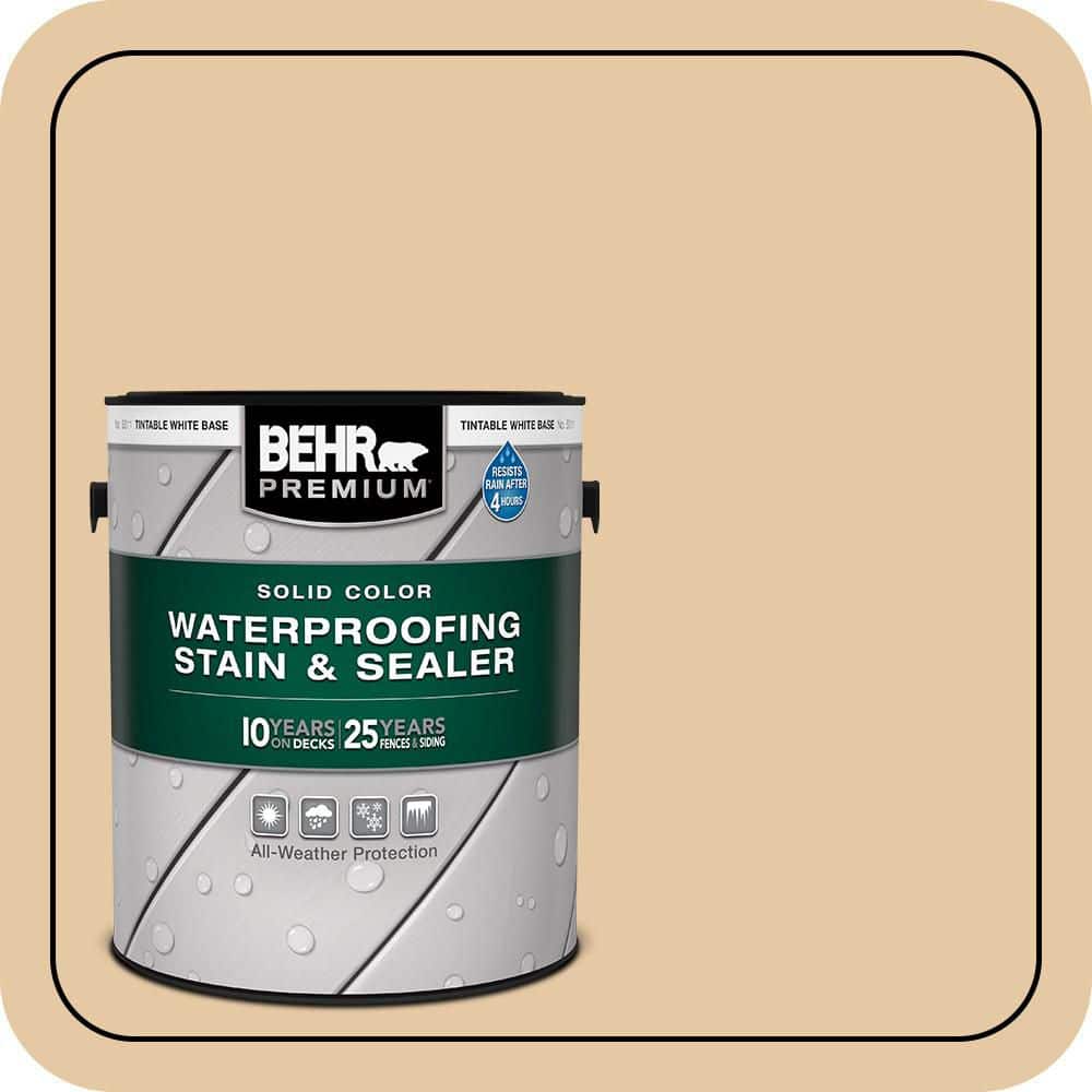 BEHR PREMIUM 1 gal. #SC-133 Yellow Cream Solid Color Waterproofing Exterior Wood Stain and Sealer (1)