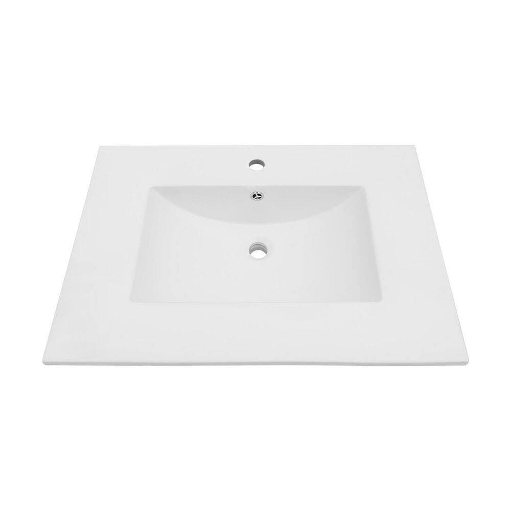 LIVACA 30.2 in. x 18.5 in. Drop-In Ceramic Bathroom Sink in White with Overflow and Integrated Bowl (3)