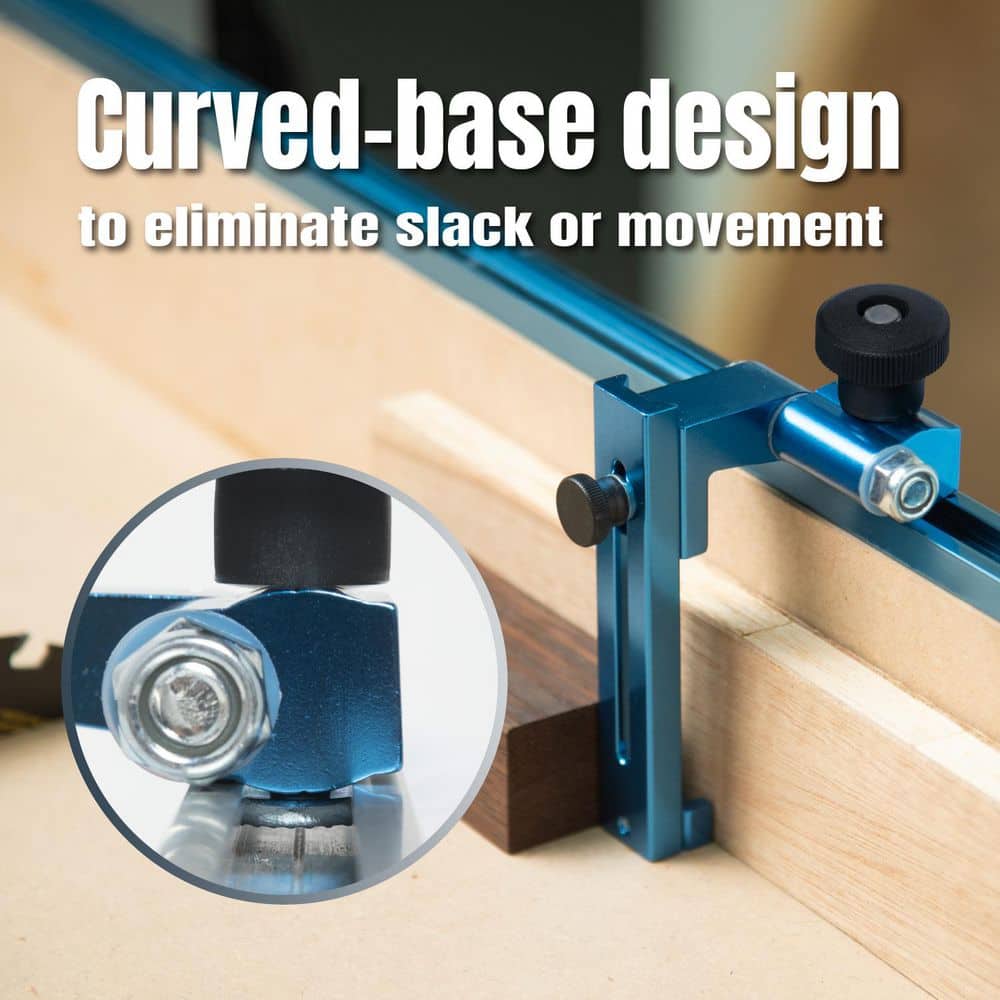 ‎POWERTEC 1 in. to 3-1/2 in. Flip Stop, Patent Pending Curved-Based T Track Stop for Miter Saw, Router Table, Miter Gauge, 2-Pack (2)