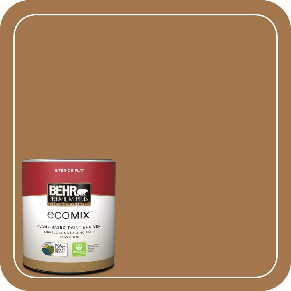 BEHR PREMIUM PLUS 1 qt. #S290-7 Wave of Grain Flat EcoMix Plant-Based Interior Paint & Primer (1)