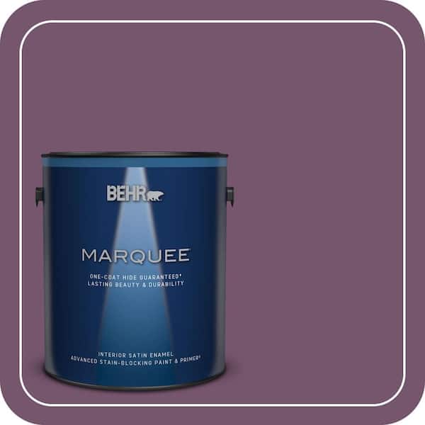 BEHR MARQUEE 1 gal. #PMD-87 Exotic Orchid Satin Enamel Interior Paint & Primer (2)