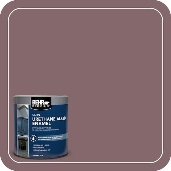 BEHR PREMIUM 1 qt. #N120-6 Raisin in The Sun Satin Enamel Urethane Alkyd Interior/Exterior Paint (2)