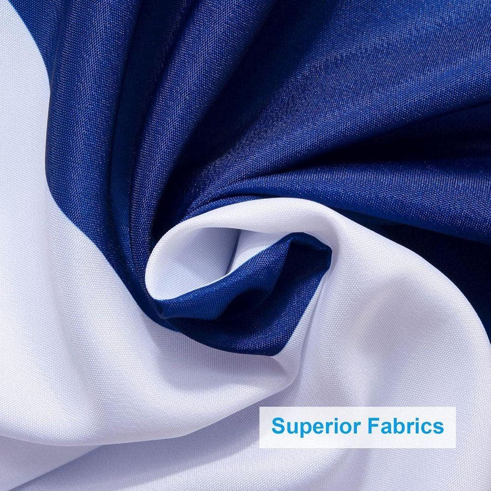 JFVKAF Blue and White Stripes 72 in. W x 72 in. L Fabric Shower Curtain in Navy PVC (3)
