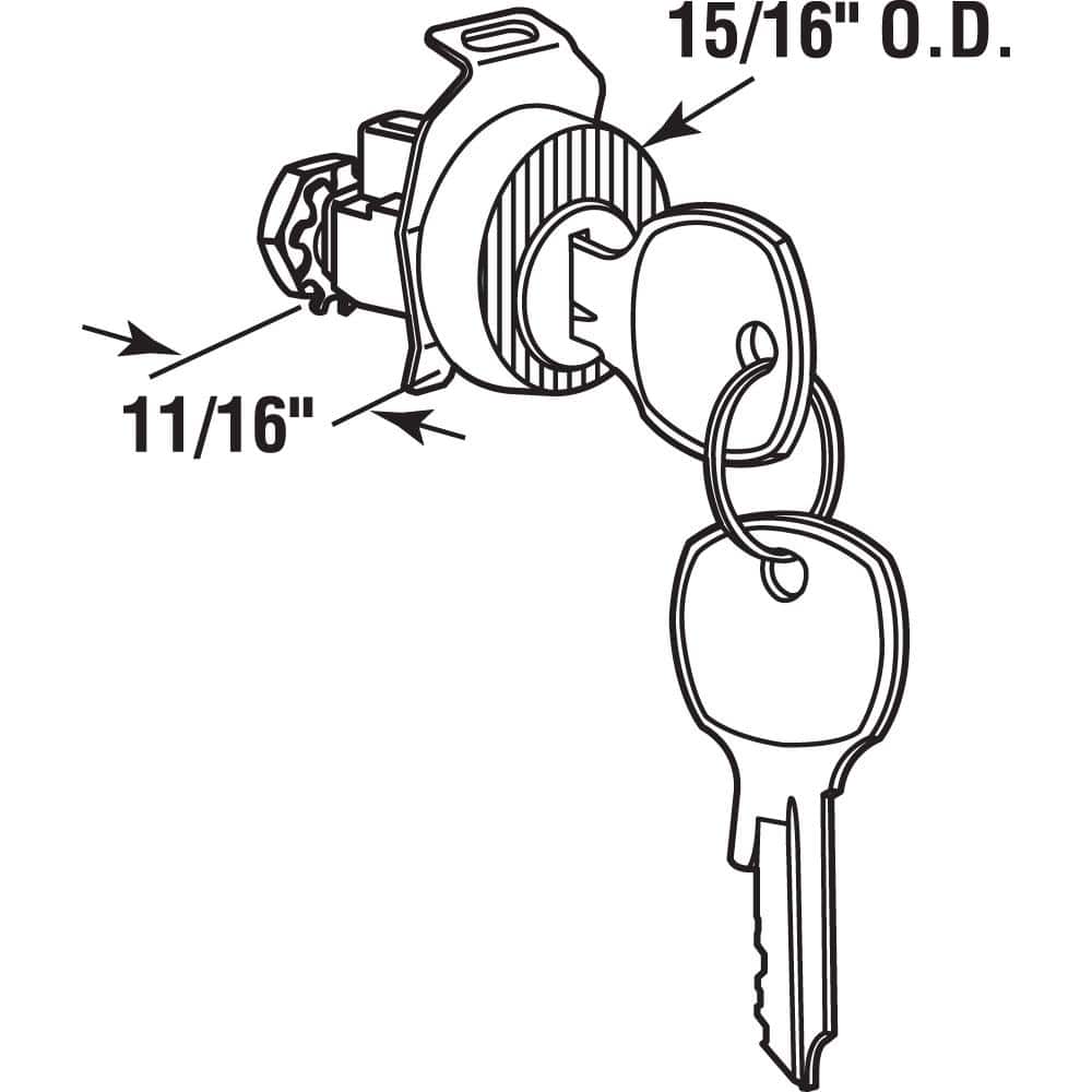 Prime-Line 1 in. Dia Face, Mailbox Lock, No Cams, Diecast Construction, Nickle Plated Finish, Auth-Florence, Opens Clockwise, 90 (2)