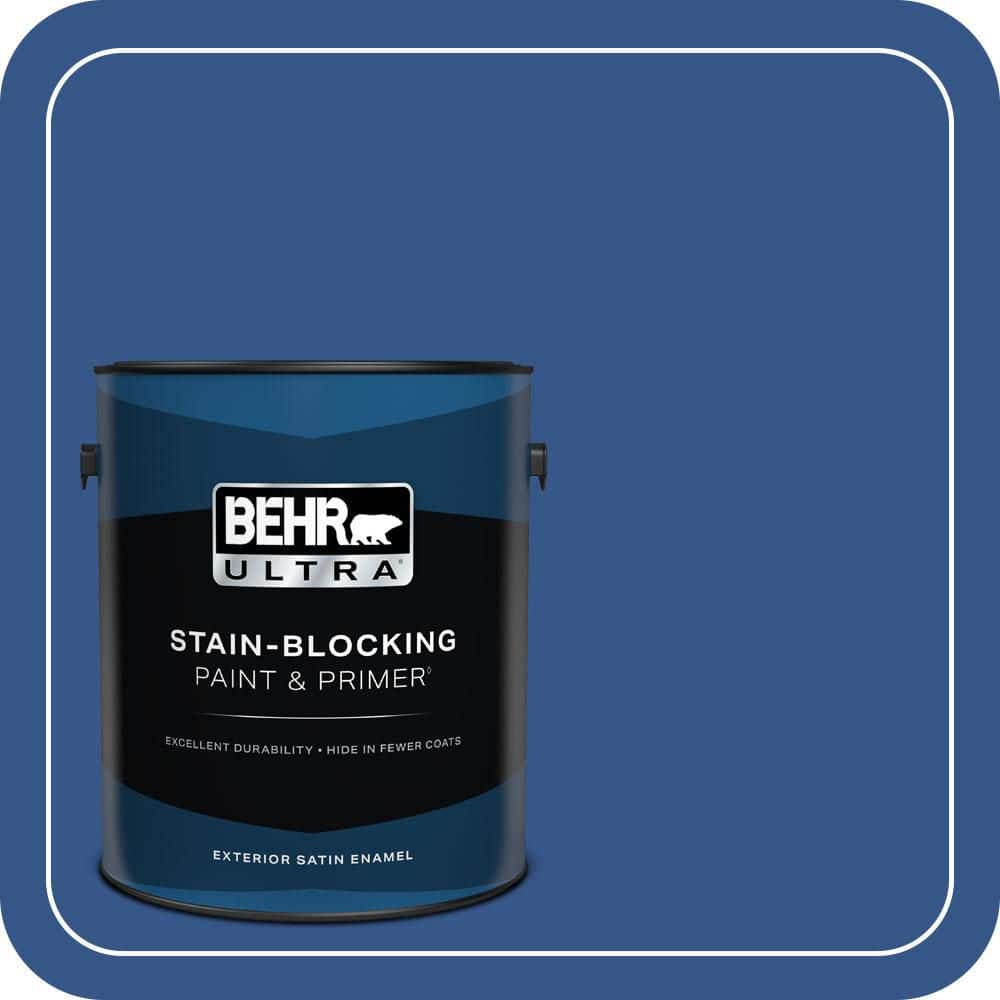 BEHR ULTRA 1 gal. #S-G-590 Southern Blue Satin Enamel Exterior Paint & Primer