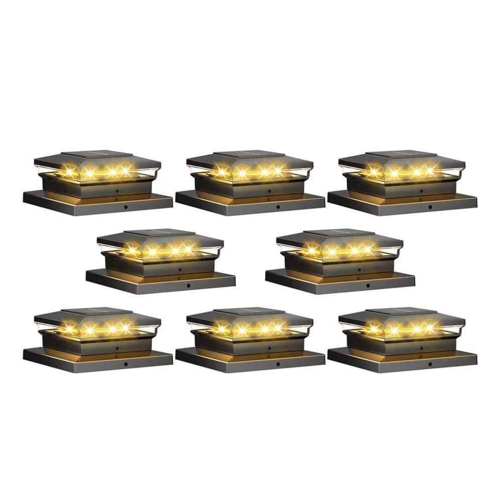 Afoxsos 8 Pack Waterproof Solar Post Cap Lights with 2 Color Modes for Garden Deck Patio 4 x 4 5 x 5 6 x 6 Posts (1)