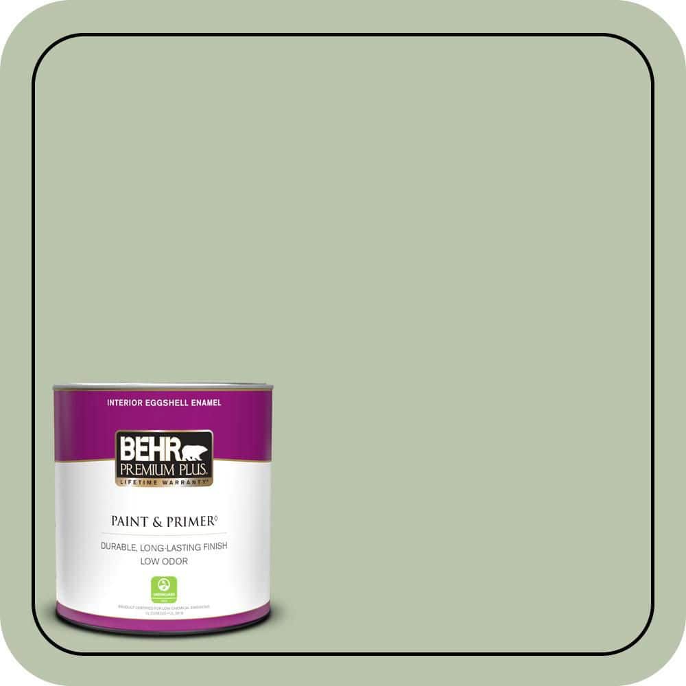 BEHR PREMIUM PLUS #PPU11-10 Whitewater Bay One-Coat Hide Enamel Interior Stain-Blocking Paint and Primer