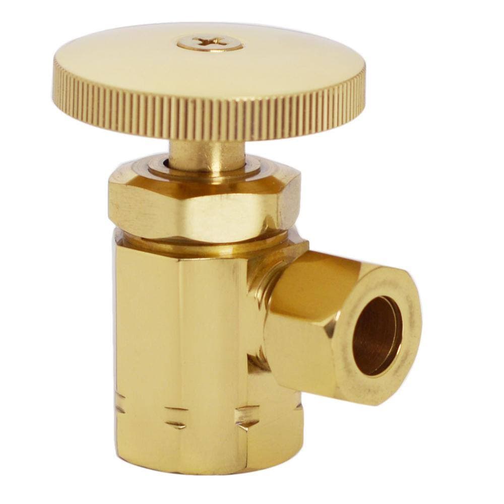 Westbrass 1/2 in. IPS x 3/8 in. O.D. x 15 in. Corrugated Supply Kit with Round Handle, Polished Brass (3)