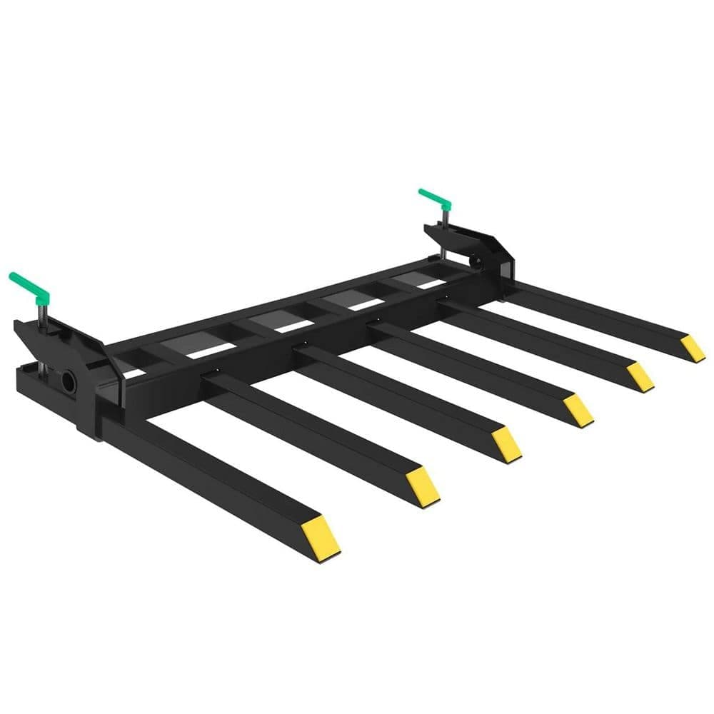 Garvee 58" Clamp on Debris Forks for Tractor Bucket, Heavy Duty 4000lbs Clamp on Pallet Forks Bucket, Efficient Clean-up (1)