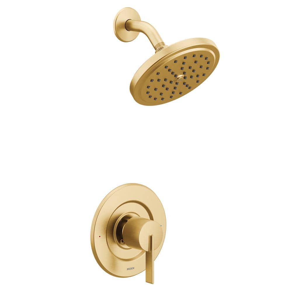 MOEN Cia Posi-Temp Rain Shower 1-Handle with Eco-Performance Shower Only Faucet Trim in Brushed Gold (Valve Sold Separately)