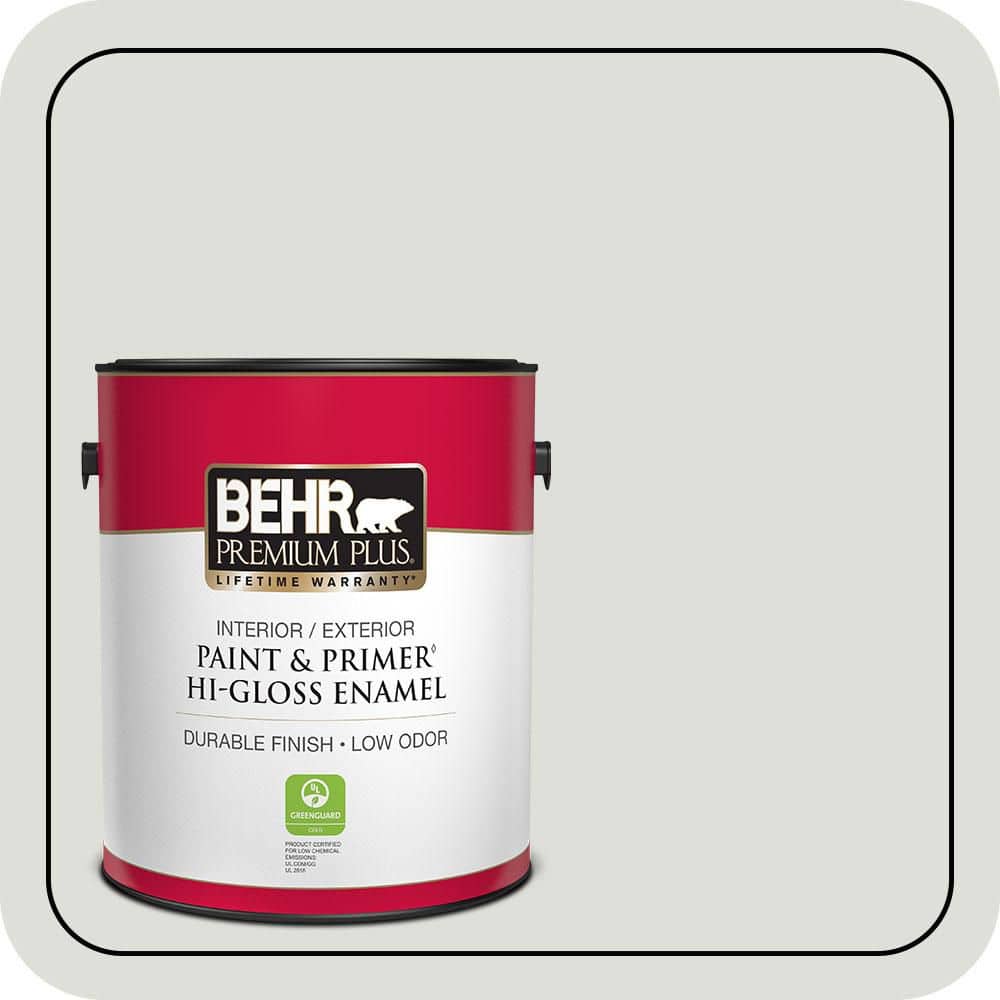 BEHR PREMIUM PLUS 1 gal. #PPU25-11 Salt Cellar Hi-Gloss Enamel Interior/Exterior Paint & Primer