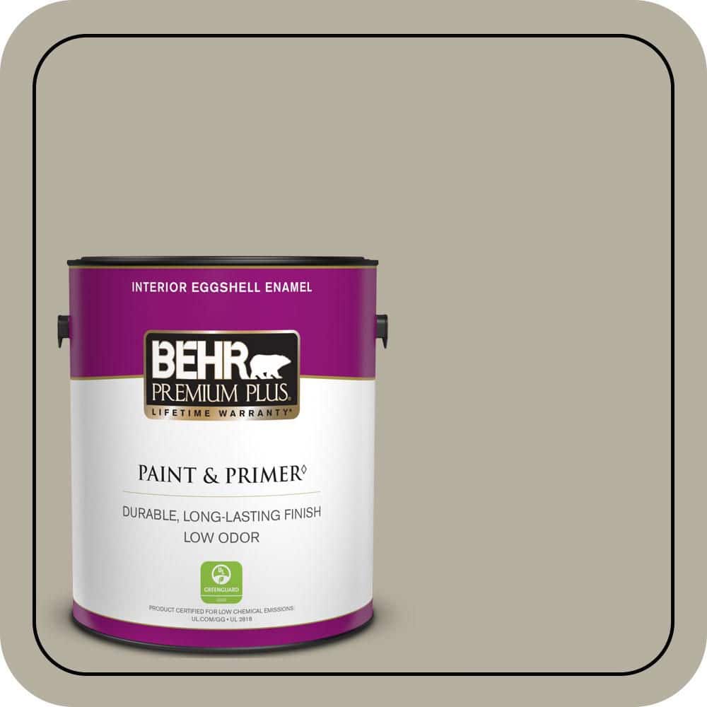 BEHR PREMIUM PLUS 1 gal. #N320-4 Camping Tent Eggshell Enamel Low Odor Interior Paint & Primer (1)