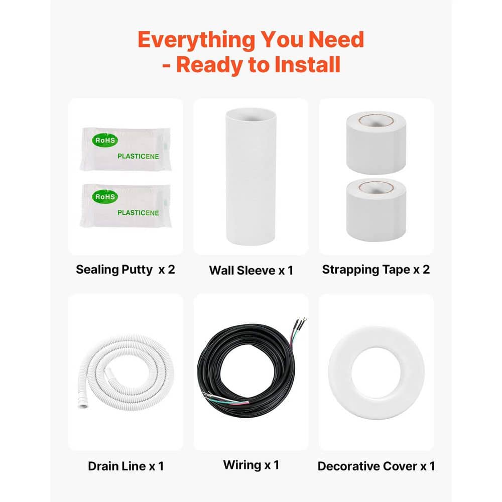 Unbranded 25 ft. Mini Split Line Set, 3/8 in. and 5/8 in. OD AC Copper Tubing Pipe 3/8 Thickened PE Insulated Coil with Flared Nut (3)