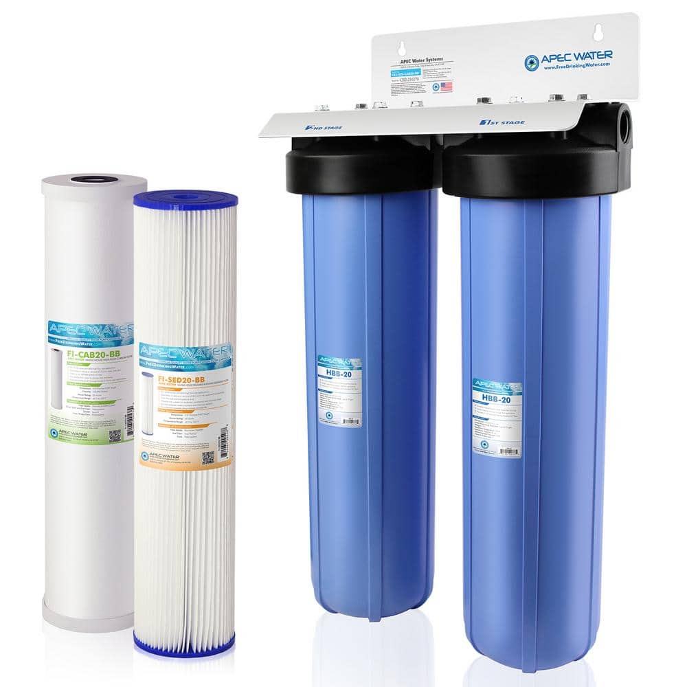 APEC Water Systems Whole House 2-Stage Water Filtration System High Capacity Sediment and Carbon For Multi-Purpose (1)
