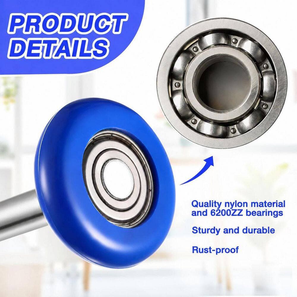 Unbranded 1.8 in. Flat Round Quiet Nylon Sealed Double Wall Bearing Residential Garage Door Roller Assembly 12-Pack (3)