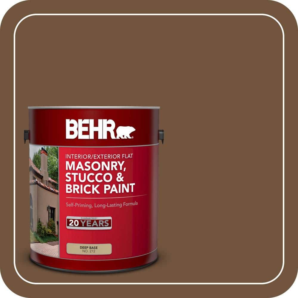 BEHR 1 gal. #PPU4-20 Ancient Root Flat Interior/Exterior Masonry, Stucco and Brick Paint (1)