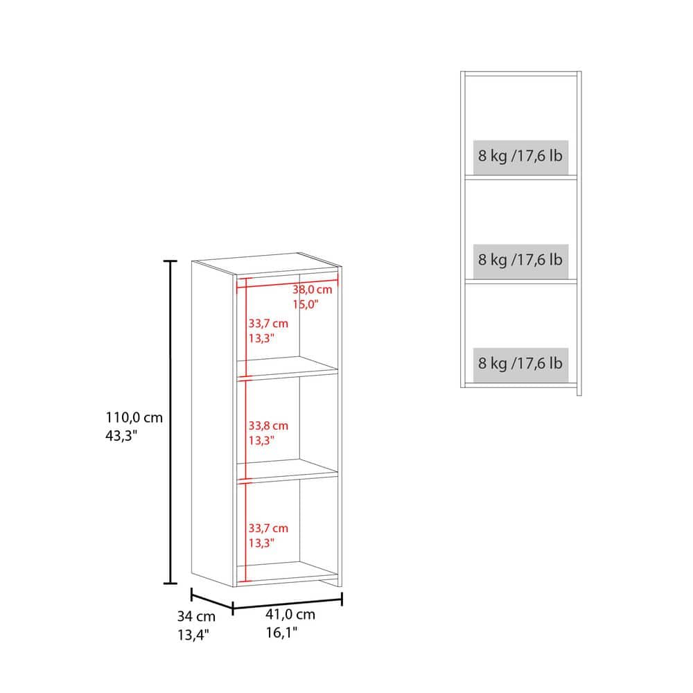 Tahanbath 16.10 in. W x 13.40 in. D x 43.30 in. H Bathroom Storage Wall Cabinet in Black with 3 Shelves and Door (3)