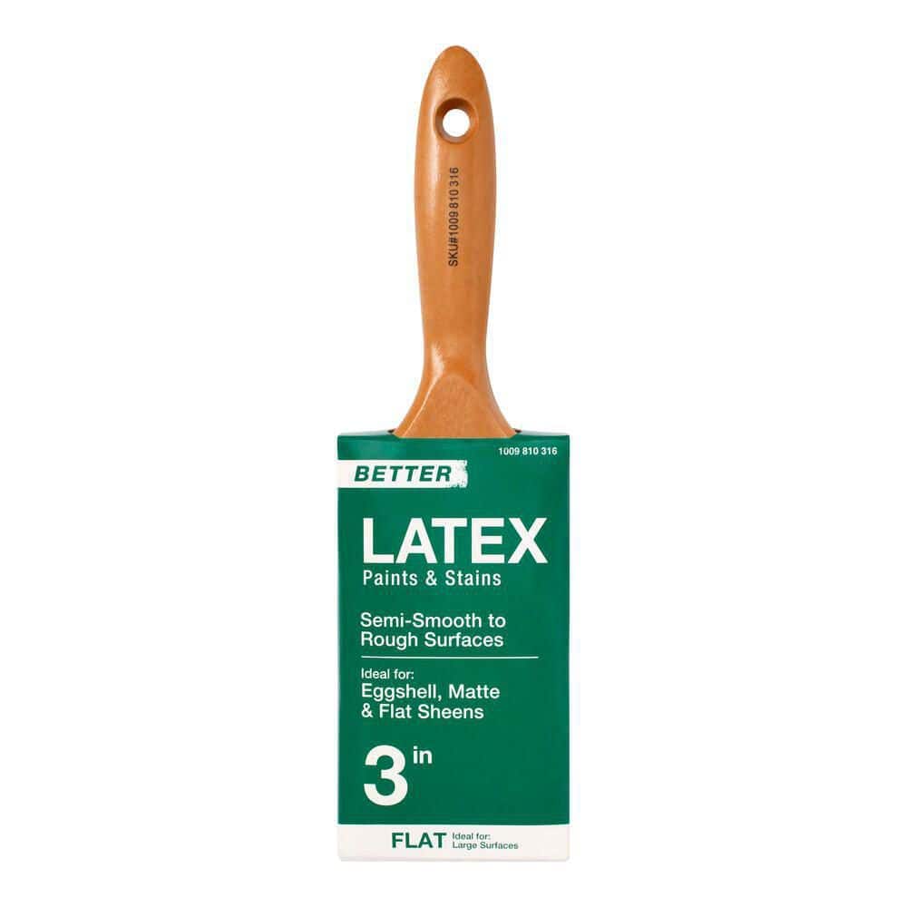 PRIVATE BRAND UNBRANDED Better 3 in. Polyester Flat Cut General Purpose Paint Brush