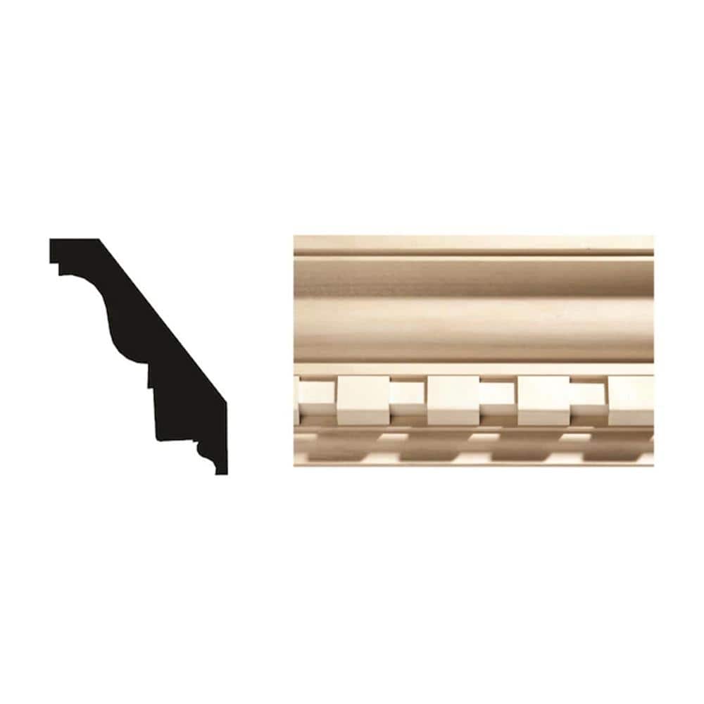 Ornamental Mouldings 1707-4FTWHW 0.843 in. D x 4.5 in. W x 47.5 in. L Unfinished White Hardwood Crown Moulding (1)