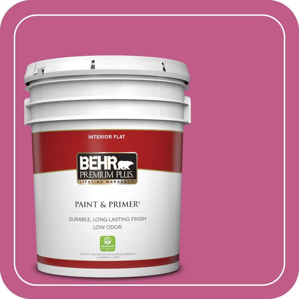 BEHR PREMIUM PLUS 5 gal. #P120-5 Beauty Queen Flat Low Odor Interior Paint & Primer