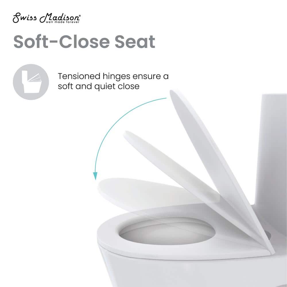 Swiss Madison Cascade II 1-Piece 1.1/1.6 GPF Dual Flush Elongated Toilet in White Seat Included (3)