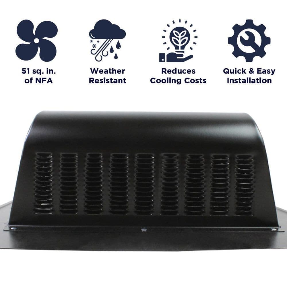 Maxx Air SBV 603 Series 51 sq. in. NFA Black Steel Slant Back Static Roof Vent, 6-Pack (2)