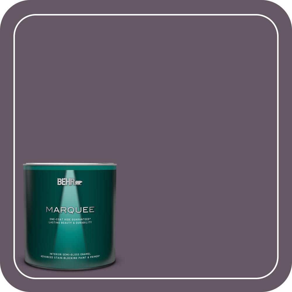 BEHR MARQUEE 1 qt. #PPU17-05 Preservation Plum Semi-Gloss Enamel Interior Paint & Primer