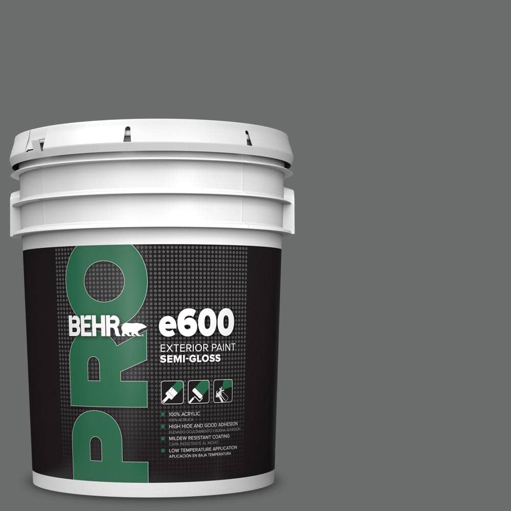 BEHR PRO 5 gal. #770F-5 Dark Ash Semi-Gloss Acrylic Exterior Paint